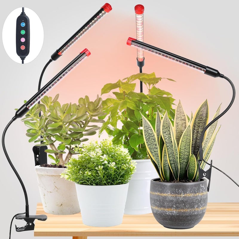 FECiDA 4-Pack Clip Grow Lights for Indoor Plants with Timer 4,8,12 Hr, 9W Power Home Plug, 2025 Brightest Mini LED Grow Light for Bonsai, Pot Plants, Small Full Spectrum Plant Growing Lamps - Image 1